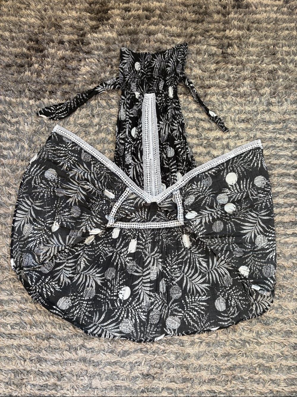 New! blue island Black and White Strapless Maxi Dress Size XS - Picture 9 of 12